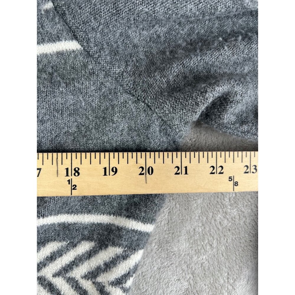 Lucky Brand Gray/White Belted Sweater Dress Nordic Pattern Size 1X - Picture 4 of 13